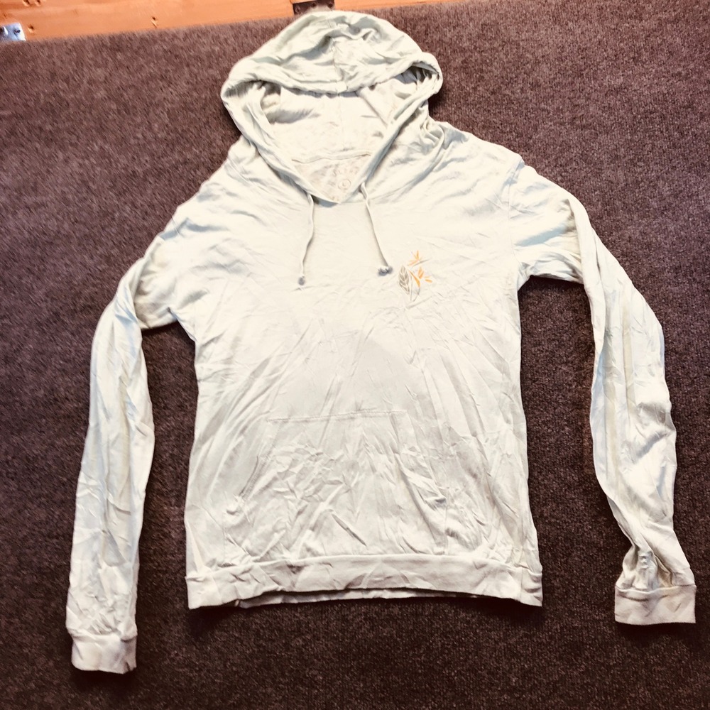 Aloha Exchange Graphic Hoodie Womens Large Mint Green Excellent Bird of Paradise